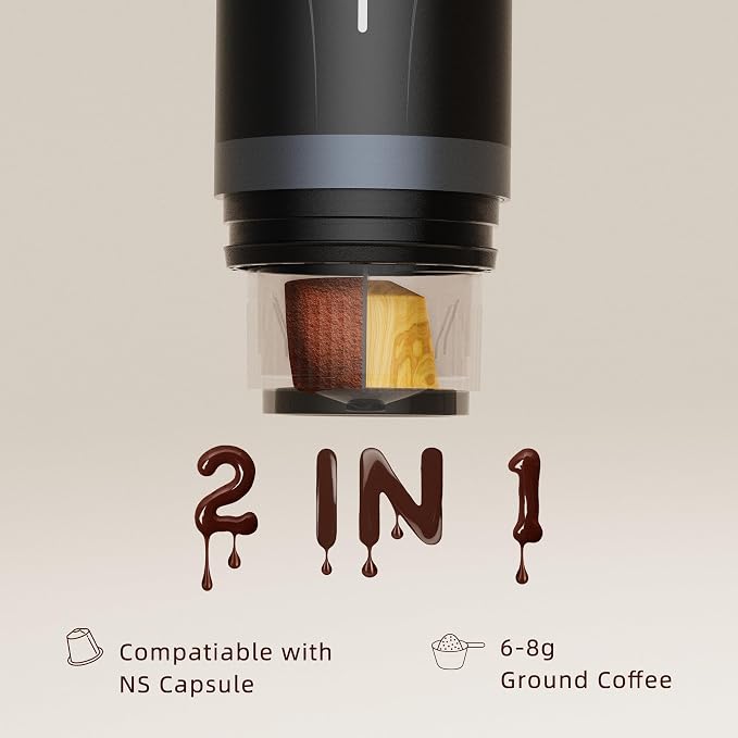 Portable Espresso Maker, Self-Heating Electric Mini Coffee Machine, 20 Bar - Image 3