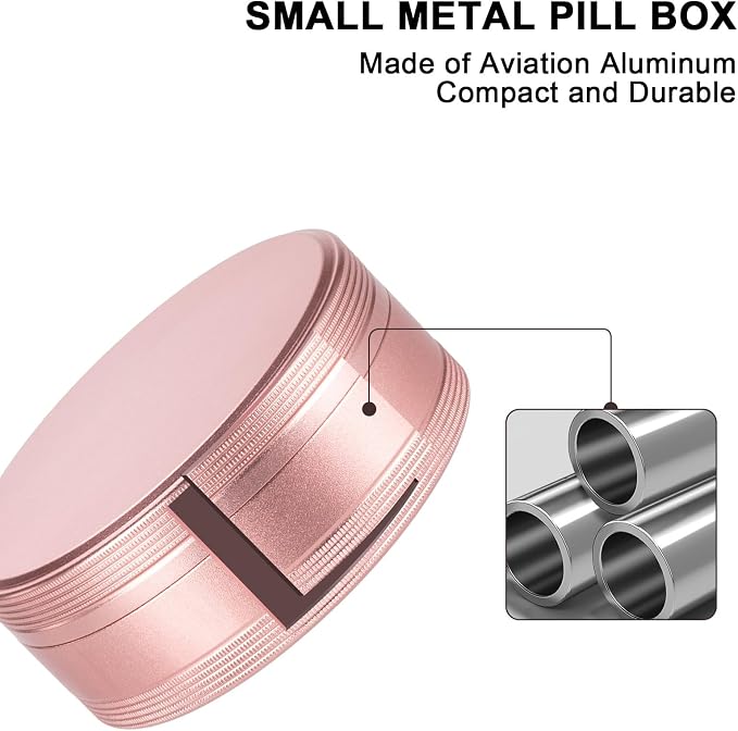 Small Pill Case 2 Compartment Metal Pill Box - Image 2