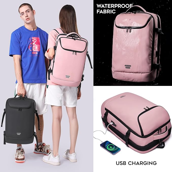 Travel Backpack for Women, 50L Carry On Backpack, Expandable Flight Approved - Image 6
