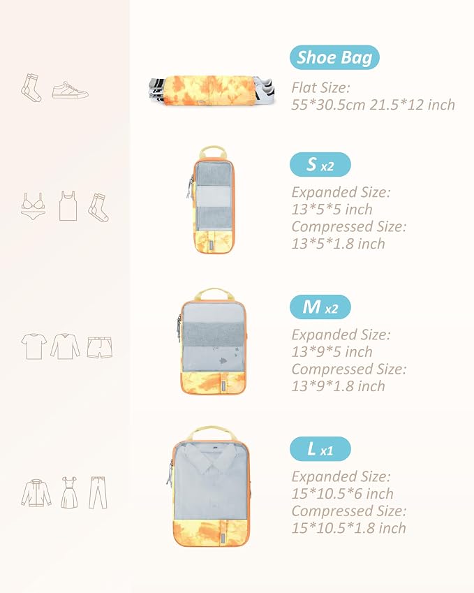 BAGSMART 6 Set Compression Packing Cubes - Image 3