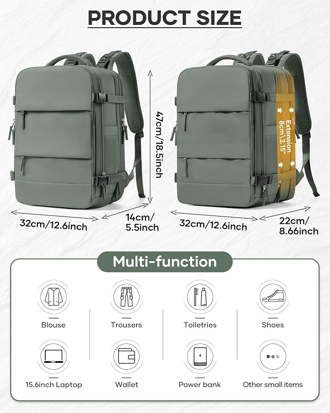 Vacuum Backpack With Vacuum Compression, Expanded Travel Laptop Backpacks - Image 2