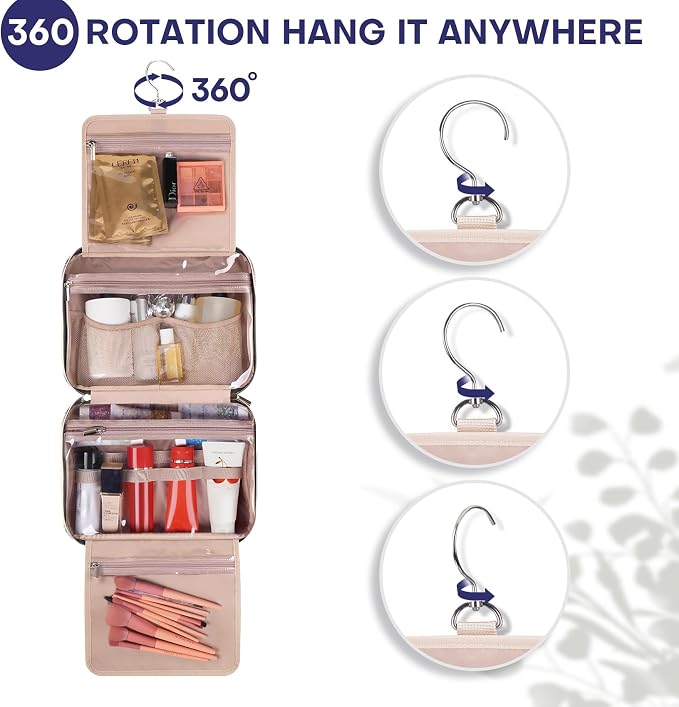Hanging Toiletry Bag for Women Travel, 2 Sizes Large & Small Waterproof - Image 5