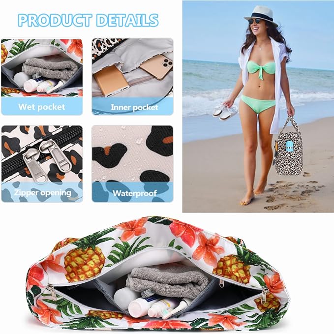 Beach Pool Bags Tote for Women Ladies Large Gym Tote Carry On Bag - Image 4