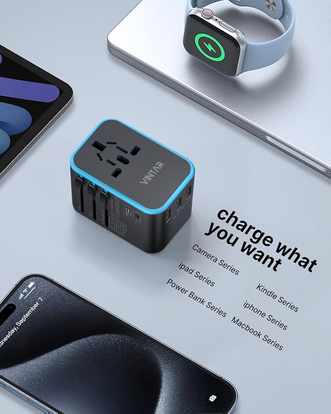 Universal Travel Adapter, VINTAR 35.5W International Power Adapter - Image 6