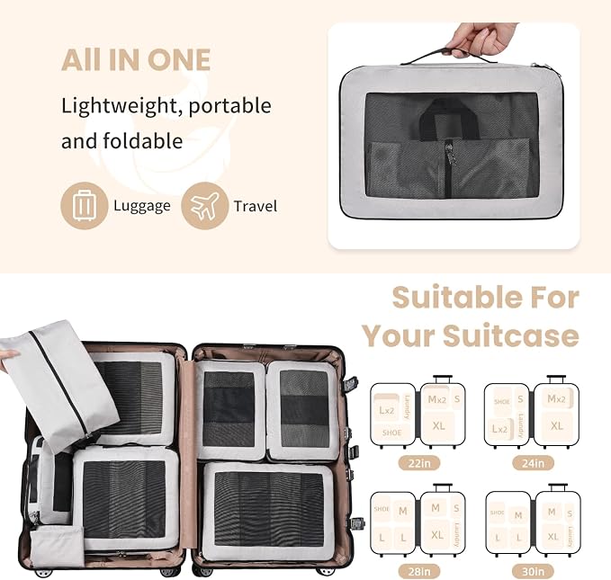 8 Set/6 Set/4 Set Compression Packing Cubes - Image 7