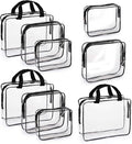 Hedume Set of 9 Clear Makeup Bags, TSA Approved Clear Toiletry Bag Set by Hedume