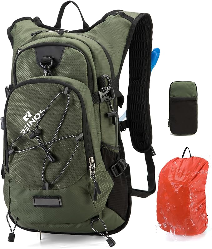 Hydration Backpack Pack with 2L Water Bladder 18L Hiking Backpack Women Men by REINOS+OUTDOOR