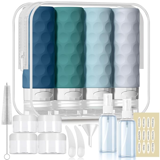 16pack Travel Bottles for Toiletries, TSA Approved Travel Size Containers Set by Silevoler