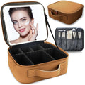 Makeup Bag with Led Mirror, Travel Makeup Organizer with 3 Color Setting by SUILU