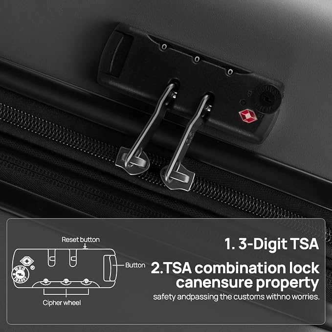 Carry on Luggage 22 X 14 X 9 Airline Approved, 20 Inch Luggage - Image 4