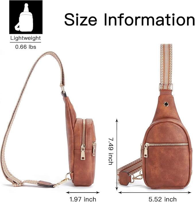 Telena Small Sling Bag for Women Leather Crossbody Fanny Packs Chest Bag for - Image 6