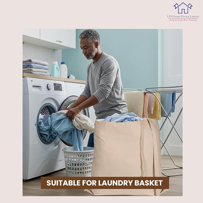 LFH Home Cotton Canvas Large Laundry Bag - Image 5
