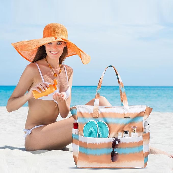 LEDAOU Beach Bag Waterproof Sandproof Women Tote Bag Pool Bag - Image 5