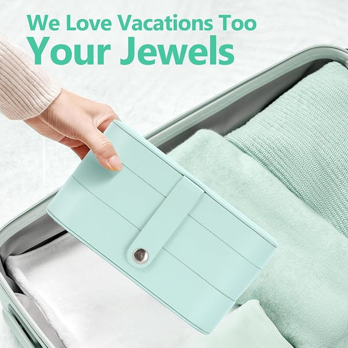 Travel Jewelry Case with LED Lighted Mirror, Personalized Birthday Gifts - Image 6
