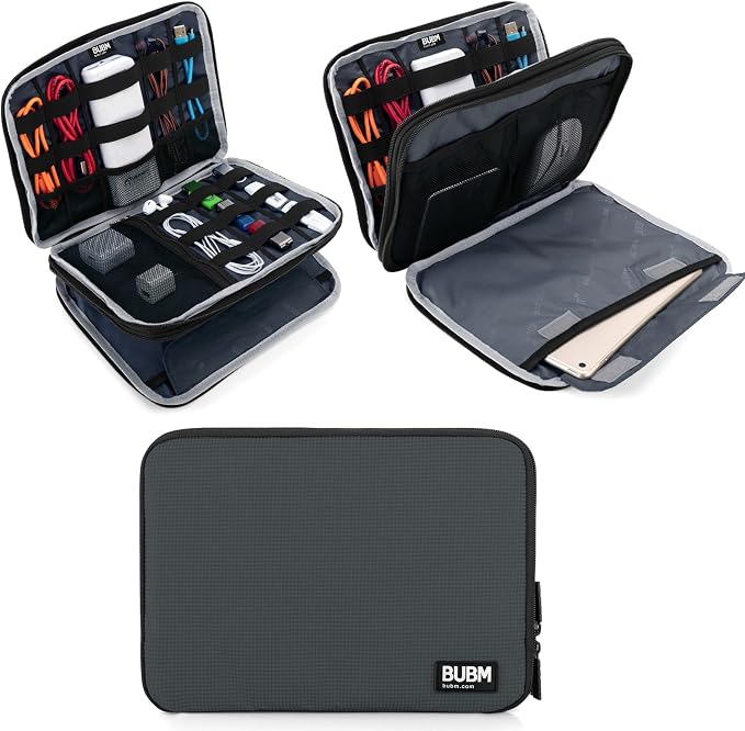 BUBM Double Layer Electronics Organizer, Travel Gadget Bag by BUBM