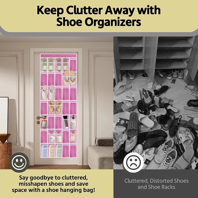 35 Pocket Over the Door Shoe Organizer, Reusable Breathable Large Mesh Bag - Image 7