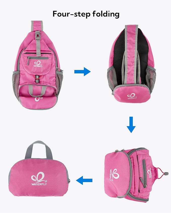 WATERFLY Packable Small Crossbody Sling Backpack Shoulder Chest Bag Daypack - Image 5