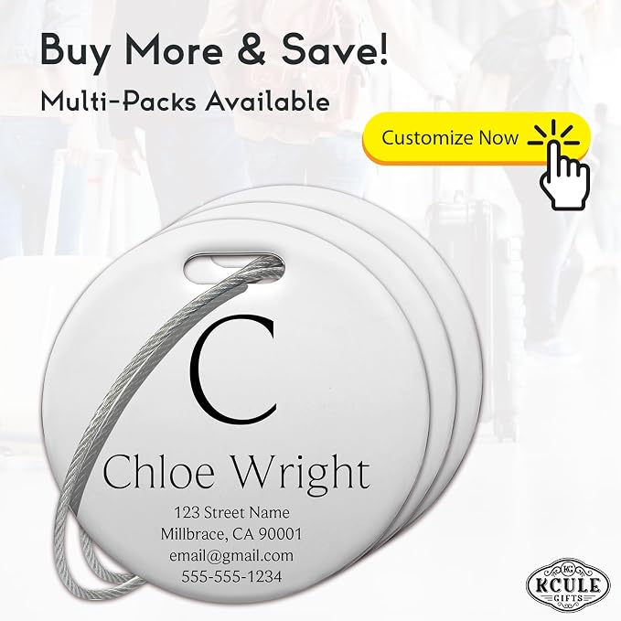 Customized Stainless Steel Luggage Tags: Personalize Your Suitcases, and Bags - Image 2