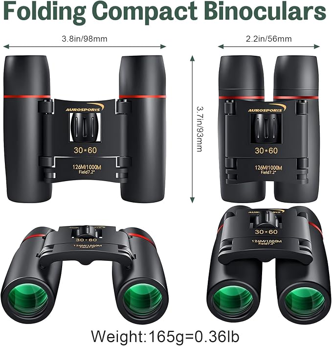 30X60 Small Binoculars for Adults Folding Bird Watching - Image 2