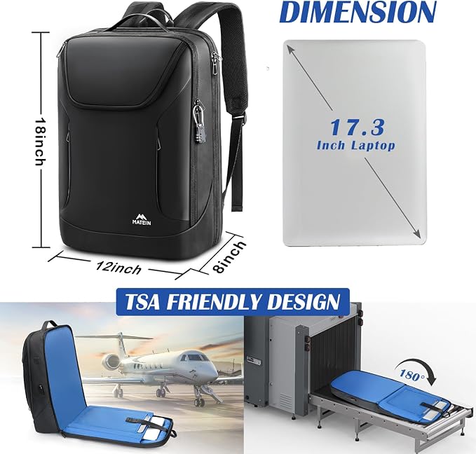 MATEIN Waterproof Laptop Backpack 17 Inch, Anti Theft Business Backpack - Image 4