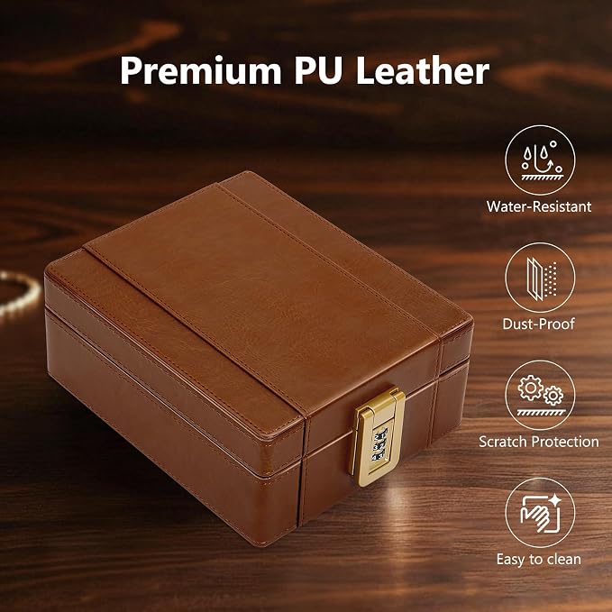 BISON DENIM Watch Box, 4 Watch Travel Case - Image 4