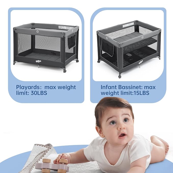Pamo Babe Portable Playpen Foldable Playard Portable Crib - Image 5