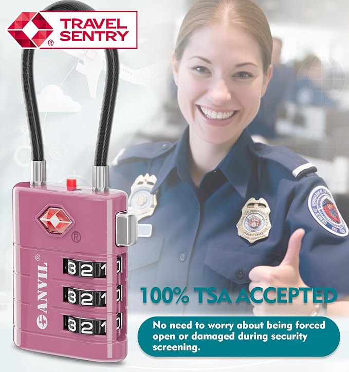 ANVIL TSA Approved Luggage Locks – High Security TSA008 Combination Travel Locks - Image 8
