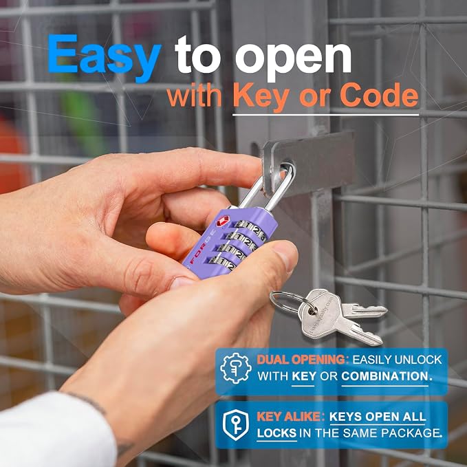 Forge Dual-Opening: Key or Combination Access Lock, TSA Approved Locks - Image 3