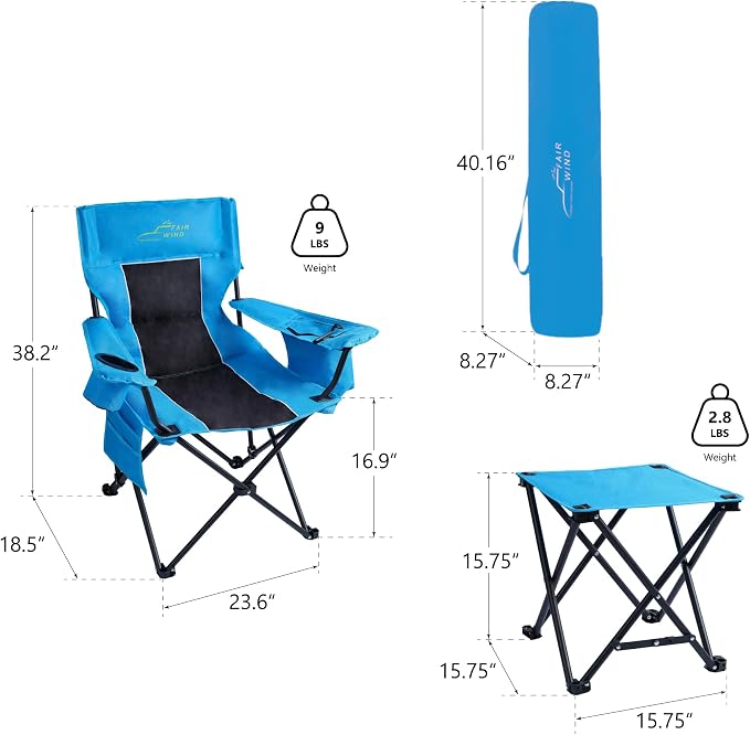 FAIR WIND Oversized Padded Camping Chair - Image 3