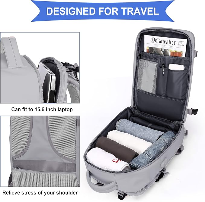 Coowoz Large Travel Backpack For Women Men, Flight Approved, Waterproof Outdoor - Image 6