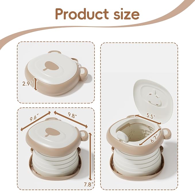 Travel Potty Seat for Toddler，Foldable Car Potty for Toddler, Portable Toilet - Image 6