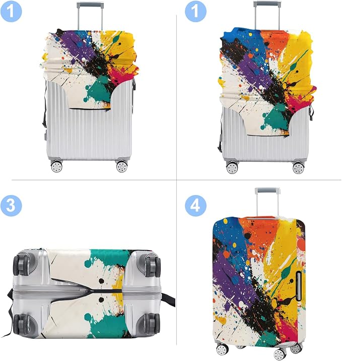 Luggage Cover Washable Suitcase Protector Anti-scratch Suitcase cover Fits - Image 4