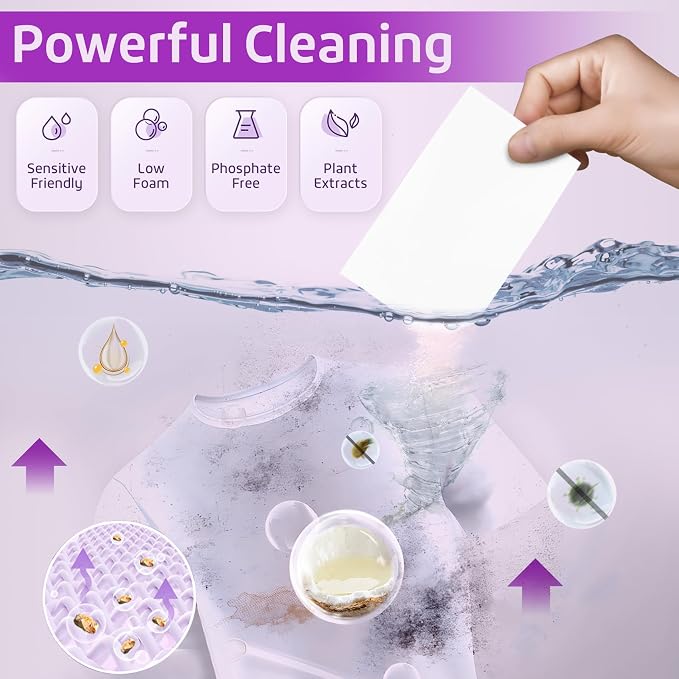 Poesie Laundry Detergent Sheets Lavender Scent 160 Sheets 80 Large Loads Soap - Image 4