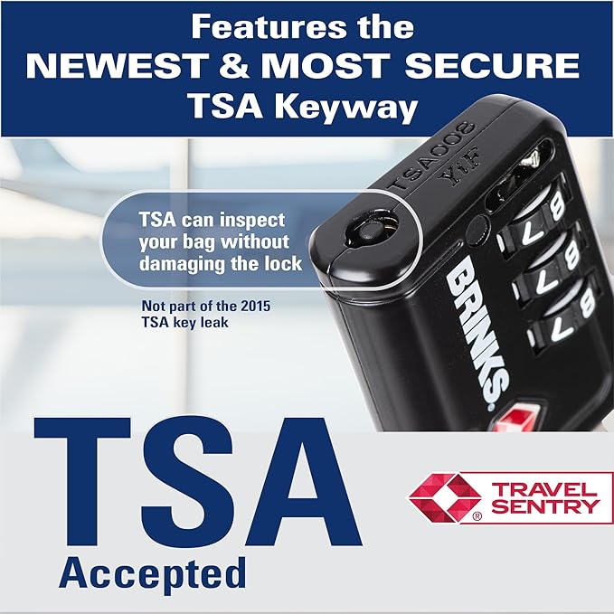 Brinks TSA Accepted Indicator Luggage Lock, New More Secure TSA008 Key - Image 3