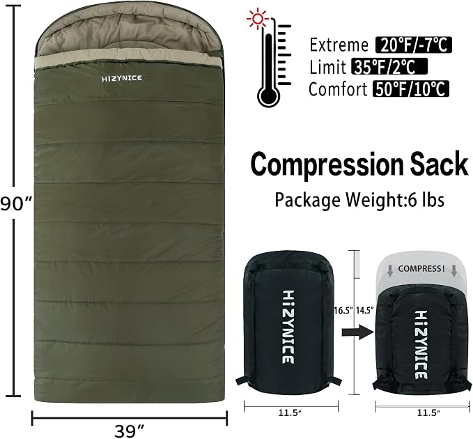 0 Degree Sleeping Bag 100% Cotton Flannel XXL - Image 2