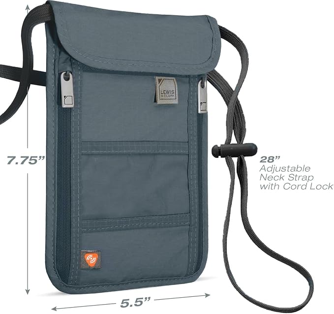 Lewis N. Clark Stash Neck Travel Wallet, RFID Blocking Passport Holder - Image 2