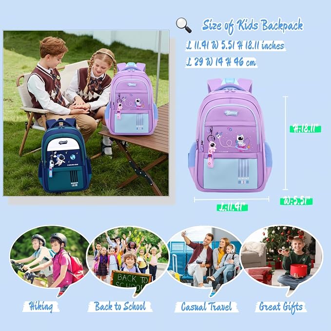 Astronaut-space Kids Backpack for Girls Elementary Middle School Backpack Book - Image 2