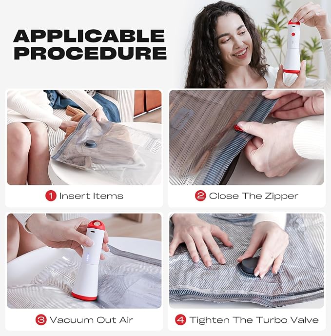 Vacuum Seal Bags for Clothing, 18 Pack Travel Vacuum Storage Bags - Image 4