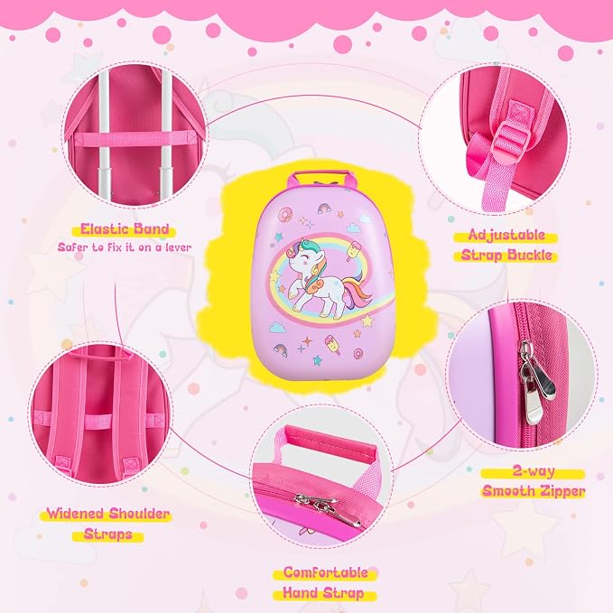 HONEY JOY Kids Luggage, Lightweight Toddler Girls Suitcase, Durable ABS - Image 9