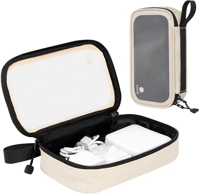 pack all Clear Electronic Organizer, TPU Cable Organizer Bag, Compact Cord by packall