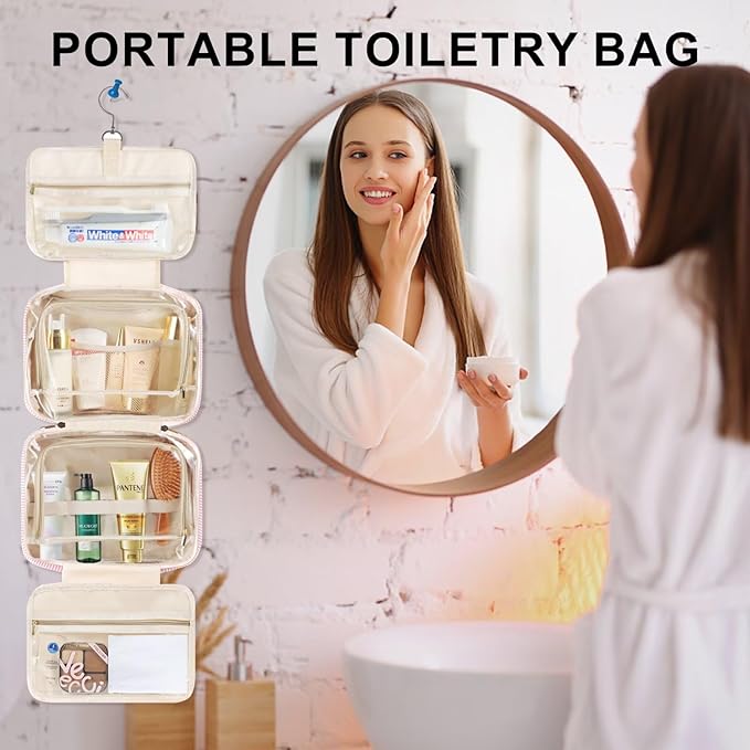 TOPEAST Travel Hanging Toiletry Bag Initial Makeup Bag - Image 5