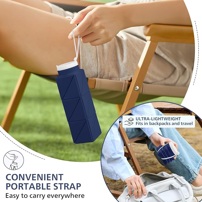 2pcs 610ml Collapsible Water Bottles Upgrade Foldable Water Bottle BPA Free - Image 5