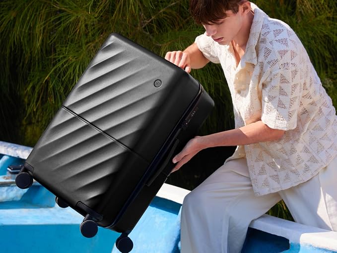 NINETYGO Trunk Luggage 22 Inch, Small Checked Luggage - Image 4