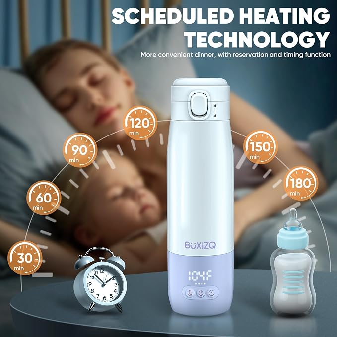 Portable Bottle Warmer for Travel, Portable Milk Warmer for Baby-12oz Ceramic - Image 3