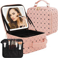 Travel Makeup Bag With 360° rotating LED Mirror, Waterproof cosmetic organizer by Unknown