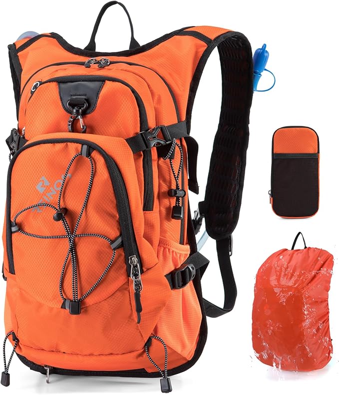 Hydration Backpack Pack with 2L Water Bladder 18L Hiking Backpack Women Men by REINOS+OUTDOOR