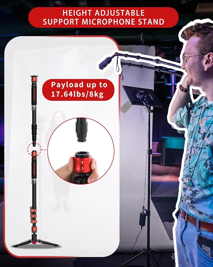 IFOOTAGE Monopod for Camera 71" Cobra 3 A180F, Quick Adjust Monopod - Image 6