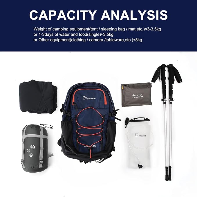 MOUNTAINTOP Hiking Backpack, 25L Camping Backpack, Men Women Hiking Daypack - Image 7