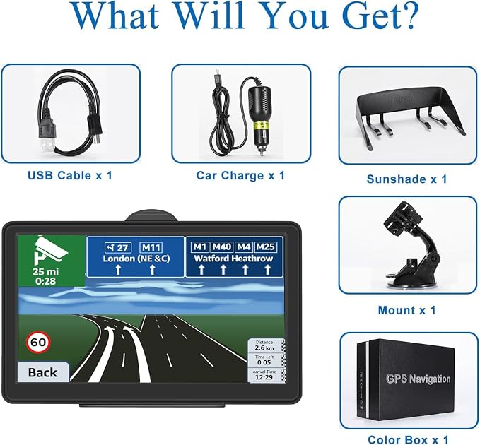 GPS Navigation for Car, 2025 Map 7 inch Touch Screen Car GPS, Voice Turn - Image 6