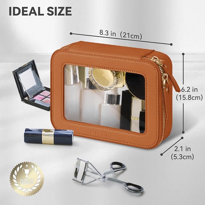 Prite Clear Makeup Bag Cosmetic Organizer Case Waterproof Travel Toiletry Bag - Image 3